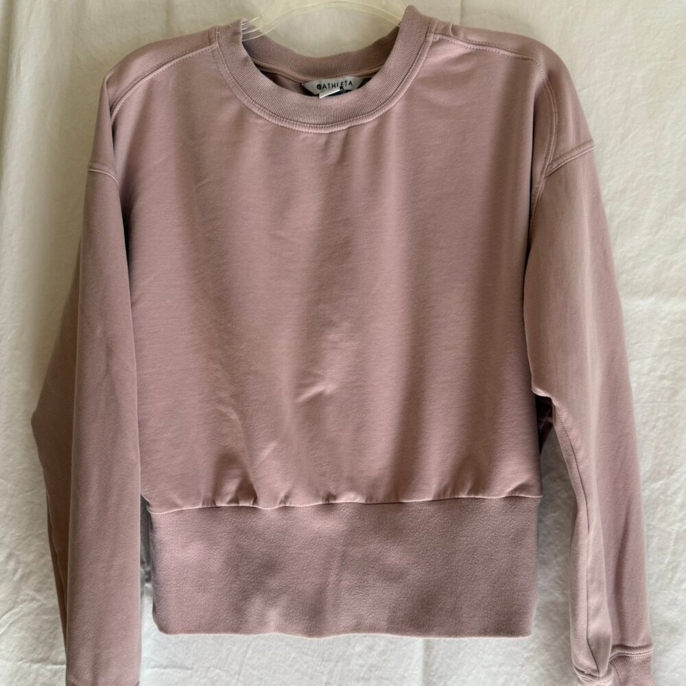 Athleta Cropped Sweatshirt W Med Pink